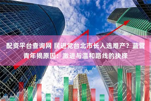 配资平台查询网 民进党台北市长人选难产？蓝营青年揭原因：激进与温和路线的抉择